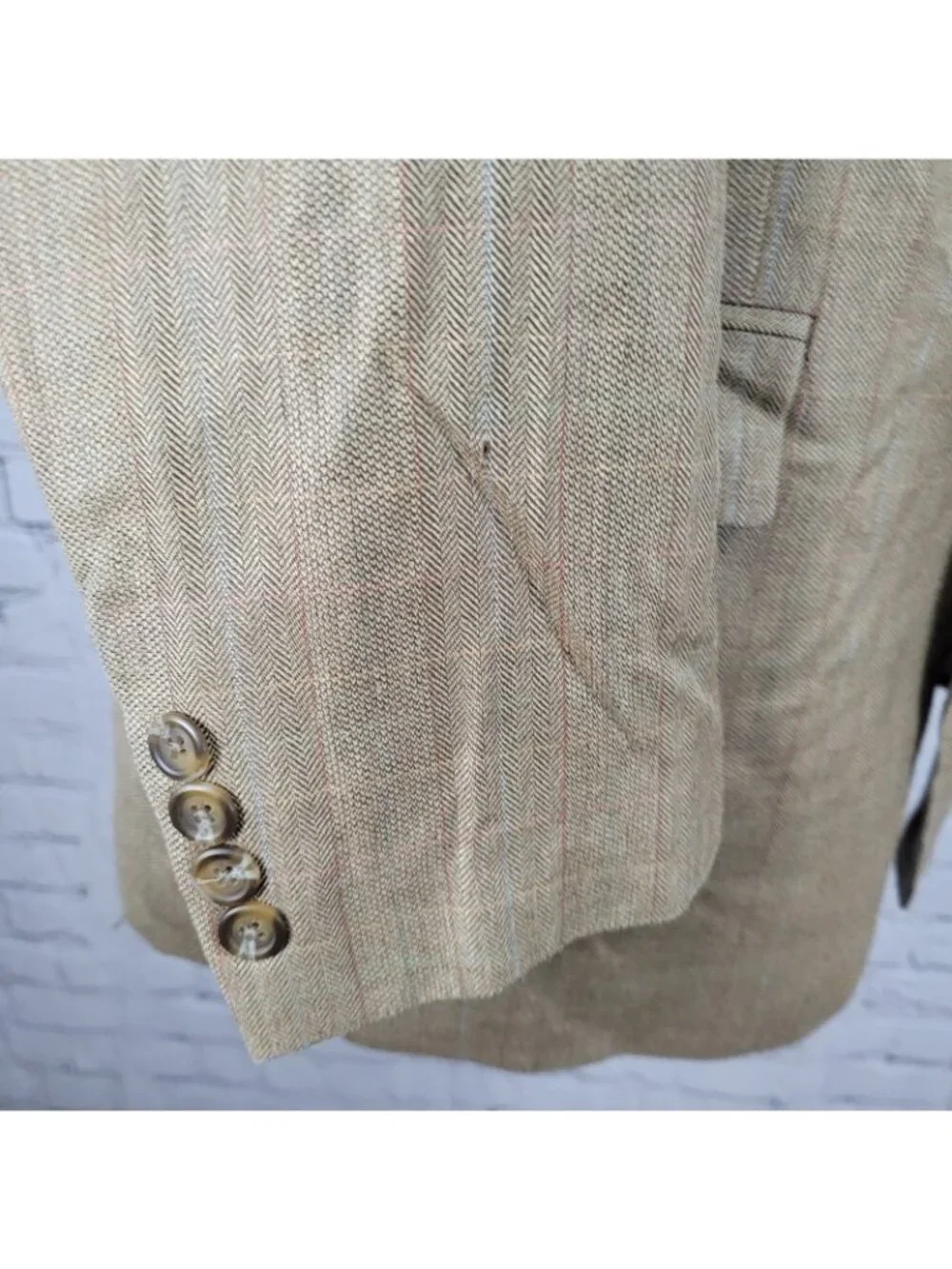 Lauren Ralph Lauren Tan Silk Wool 2 Button Vented Notch Blazer Sport Coat 43R